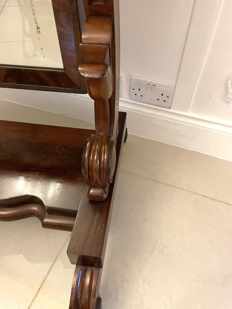 Large Antique Victorian Quality Mahogany Cheval Mirror - Image 6